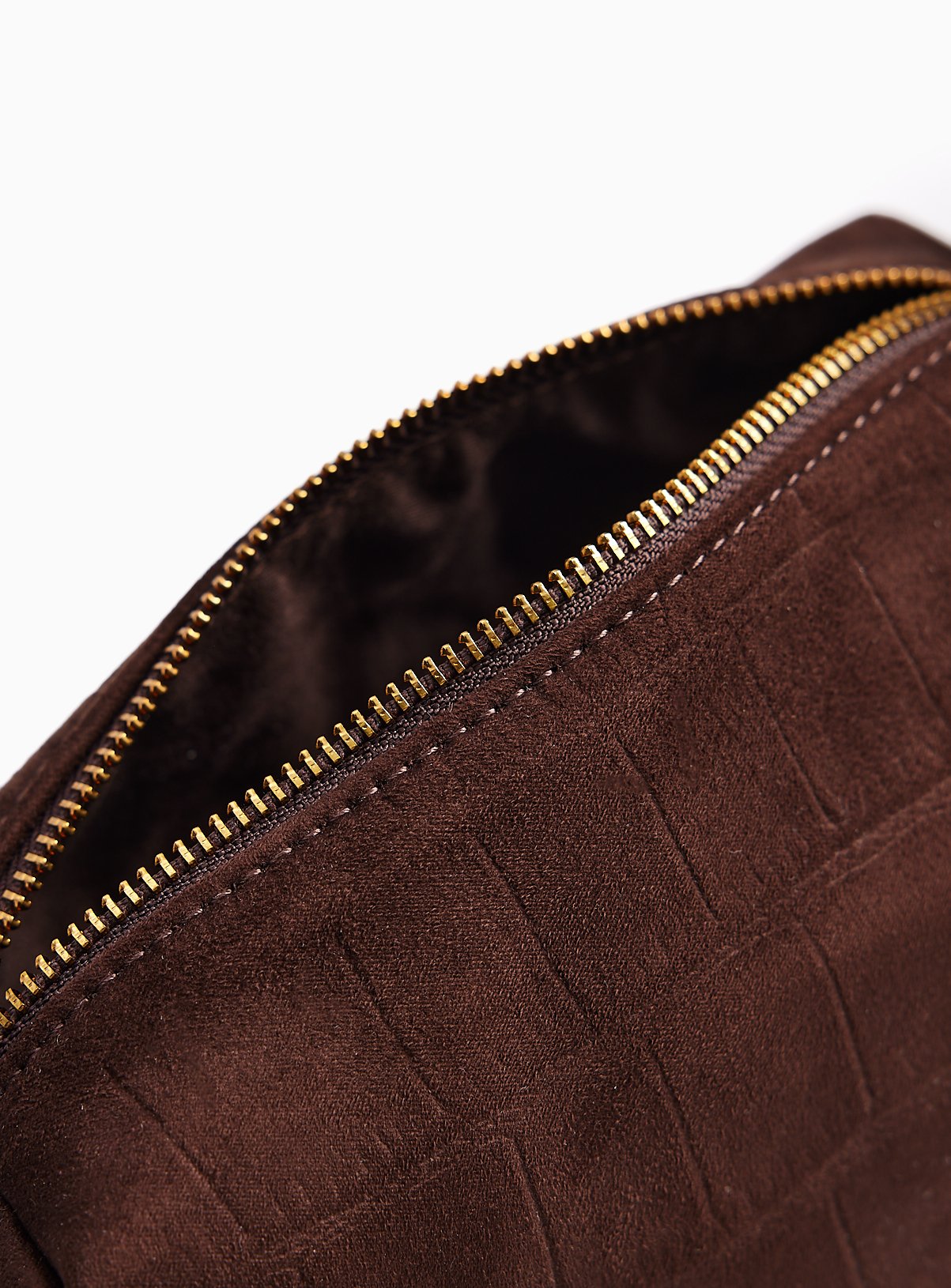Dark Brown Faux Croc Print Crossbody Bag One Size - Image 4 thumbnail